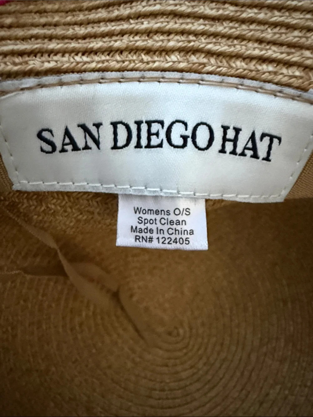 San Diego Hat Company Straw Sun Hat with Hot Pink Band and Trim